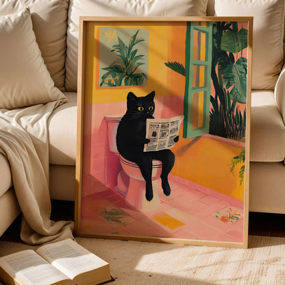 Funny Toilet Cat Poster