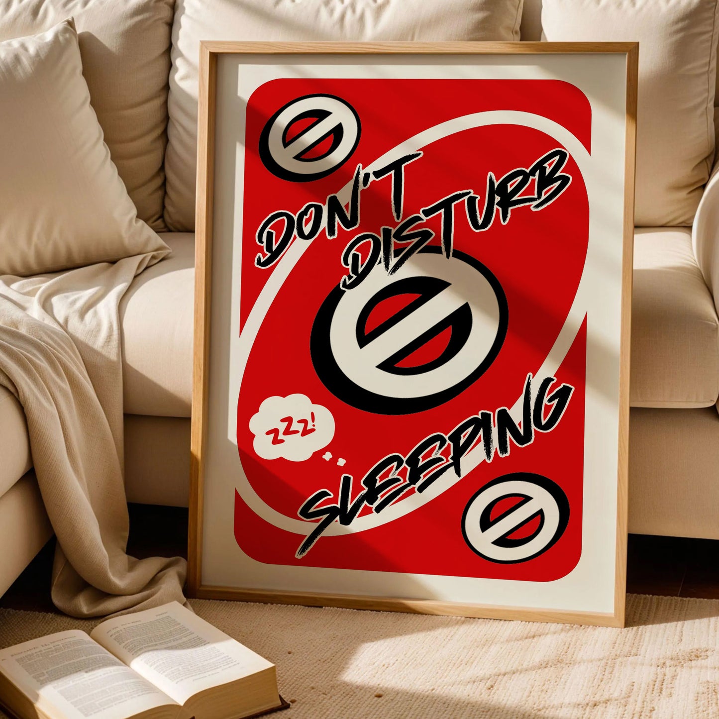 Don't Disturb Sleeping Uno Card Style Print