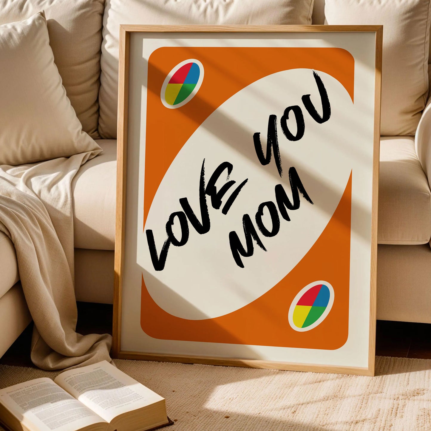 Love You Mom UNO Card Art Print