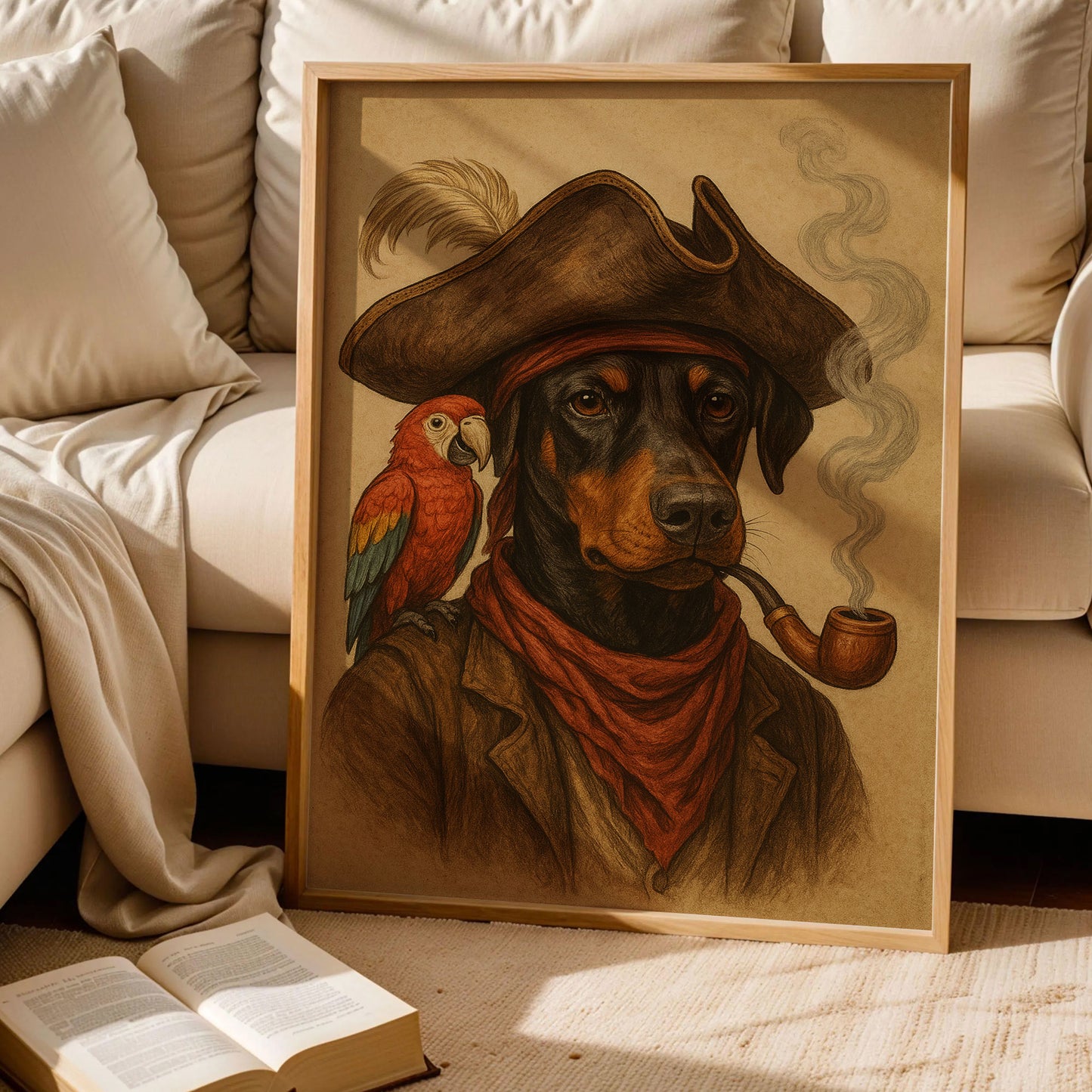 Doberman Cowgirl Hat Print Art