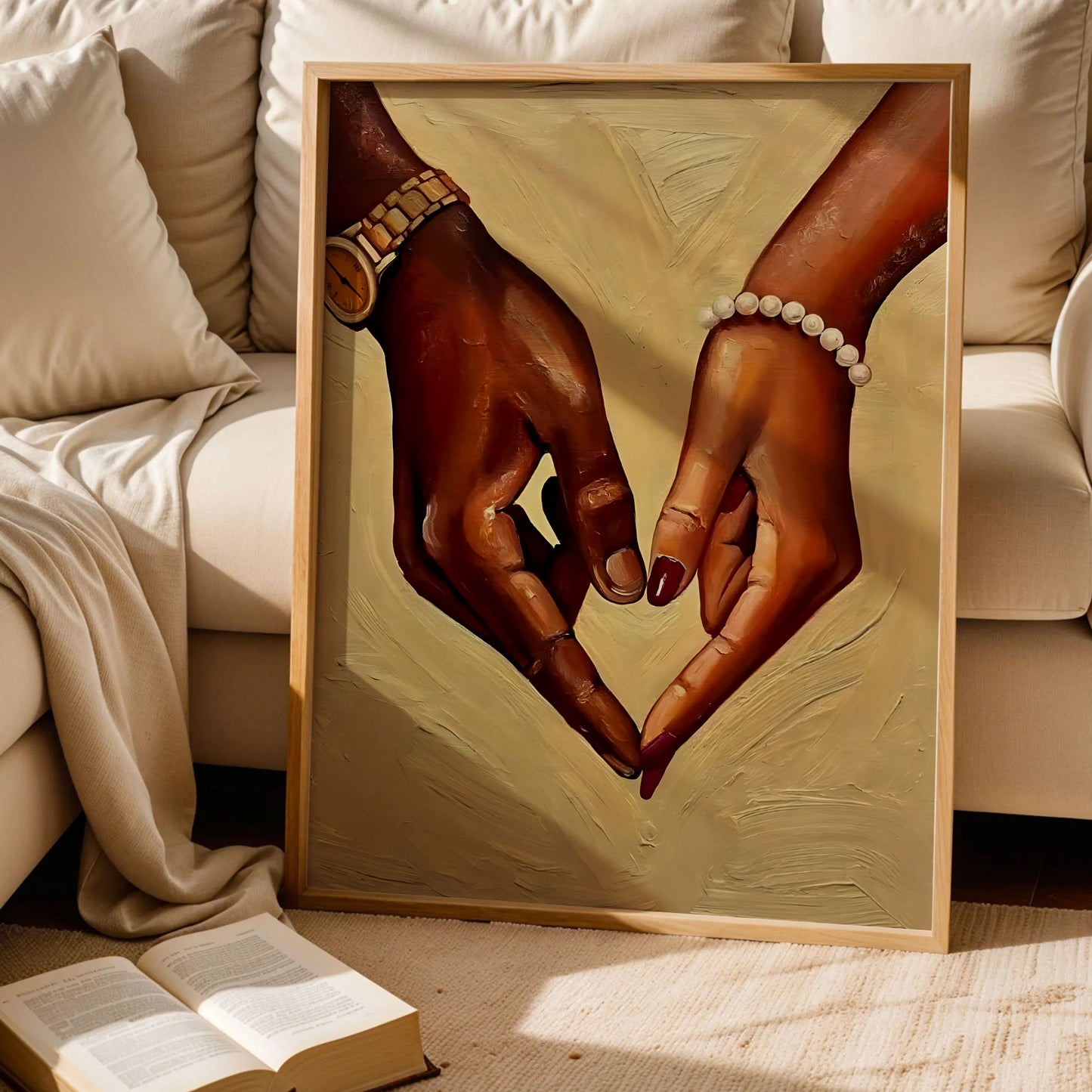 Black Couple Holding Hands Poster