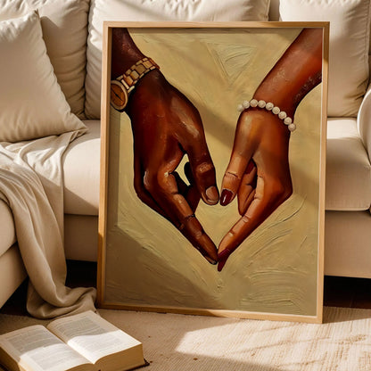 Black Couple Holding Hands Poster