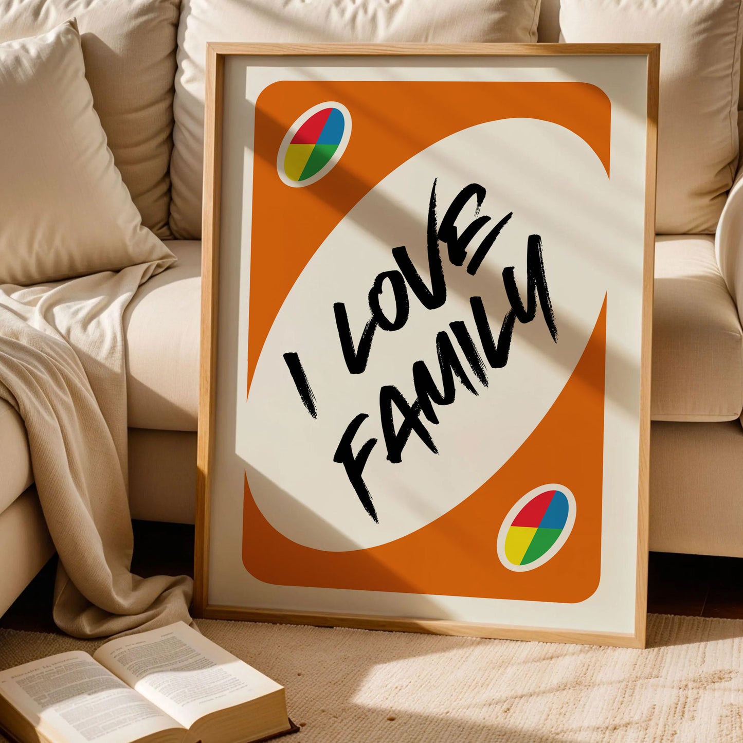 I Love Family Playing Card Wall Art