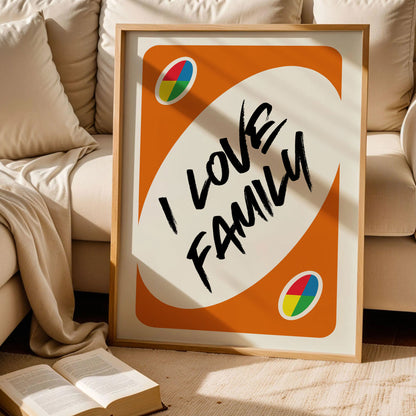 I Love Family Playing Card Wall Art