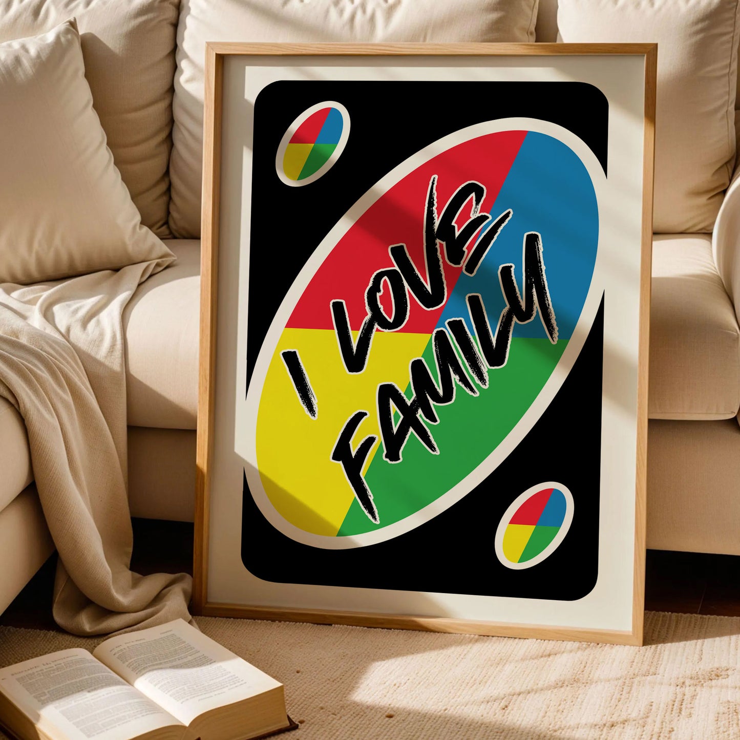I Love Family UNO Style Print