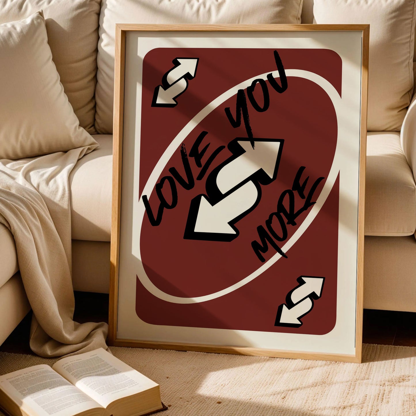 Brown Love You More Typography Poster