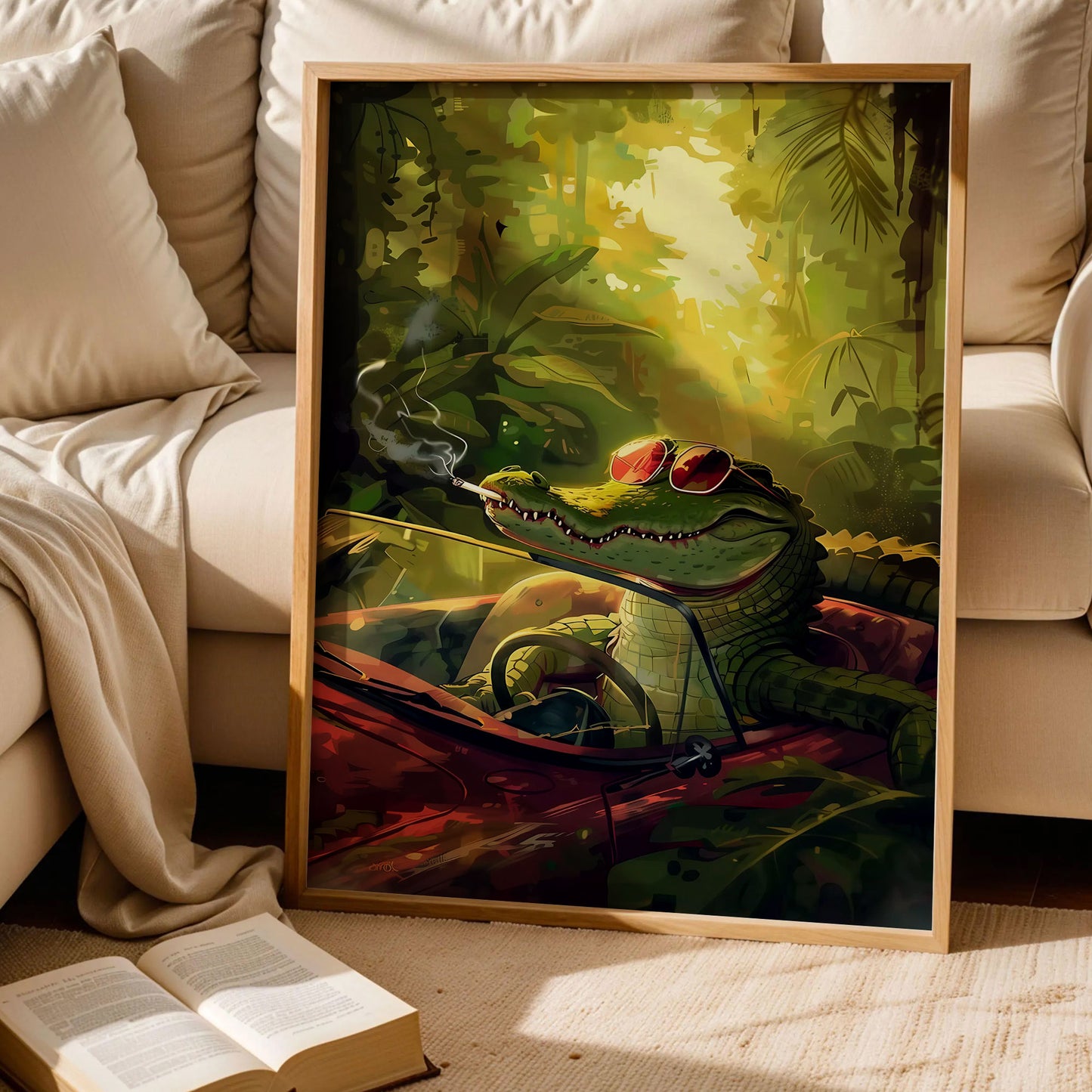 A Crocodile Swerving In The Swamp Poster