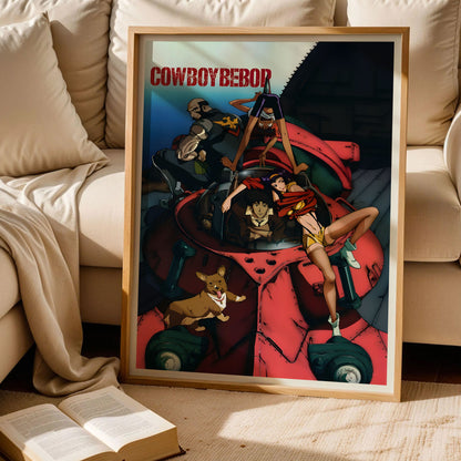Cowboy Bebop Faye Valentine, Edward, and Ein Poster