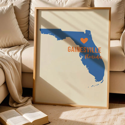 Gainesville Florida Map Print