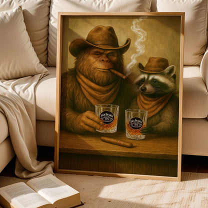 Racoon and Bigfoot Poster