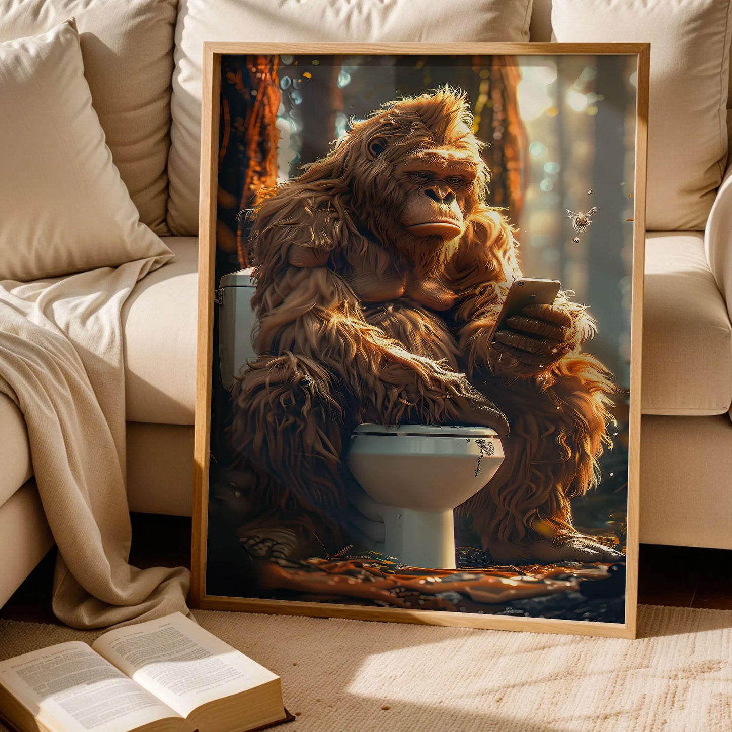 Funny Bigfoot Bathroom Art