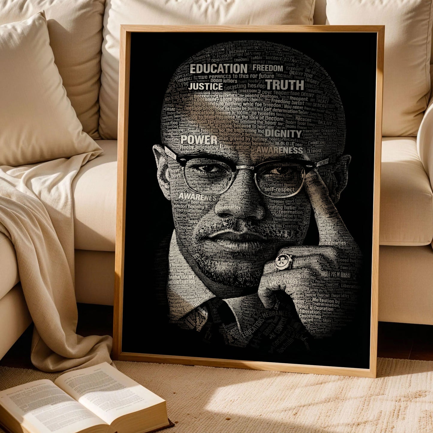 Malcolm X Calligram Poster