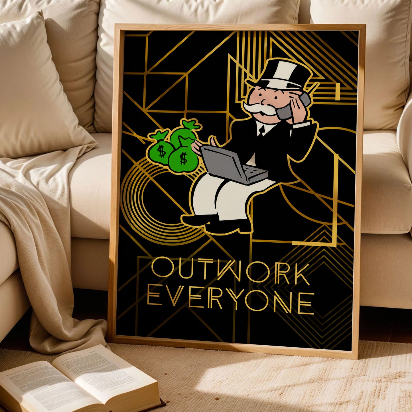 Alec Monopoly Outwork Everyone Poster