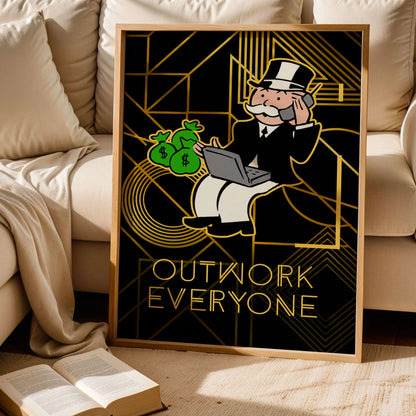 Alec Monopoly Outwork Everyone Poster