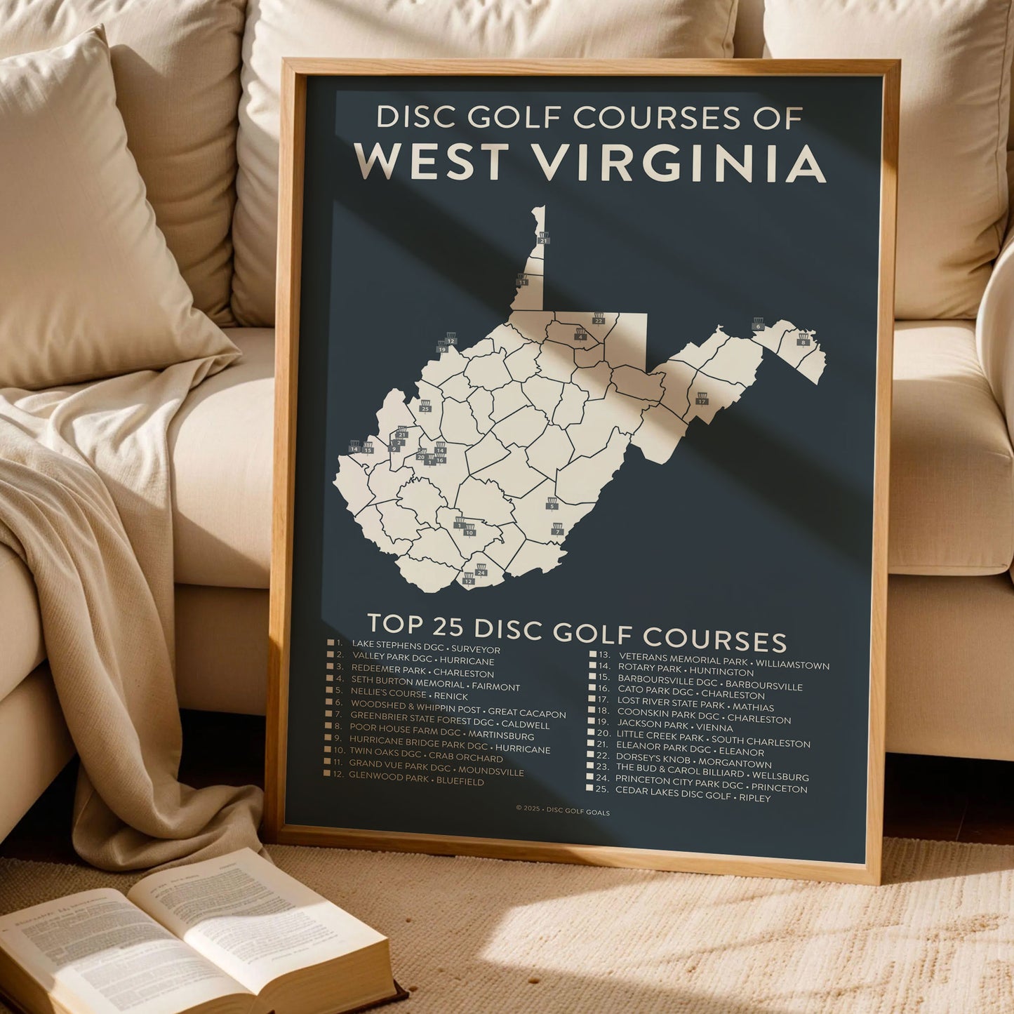West Virginia Map Poster
