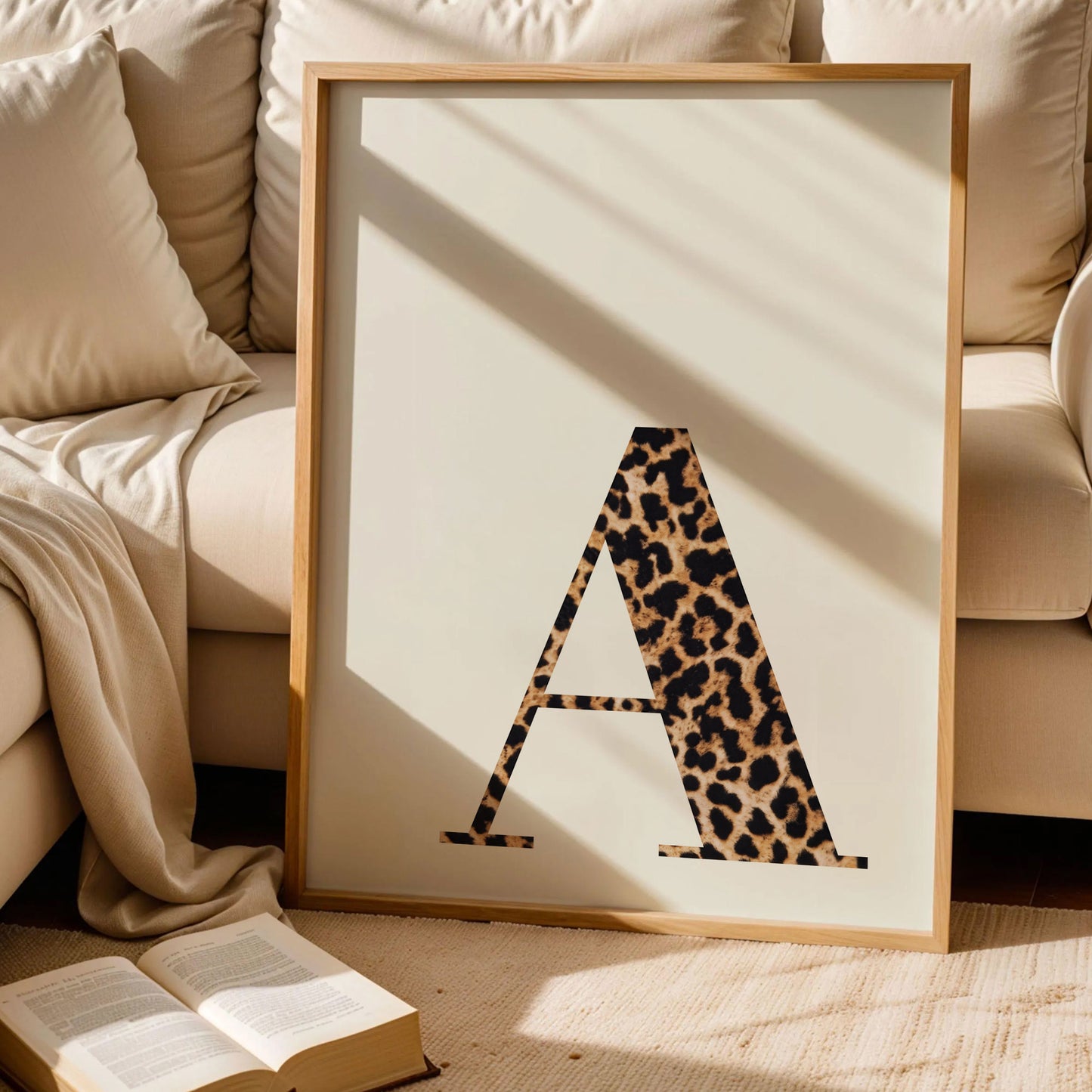 Letter A Leopard Initial Print