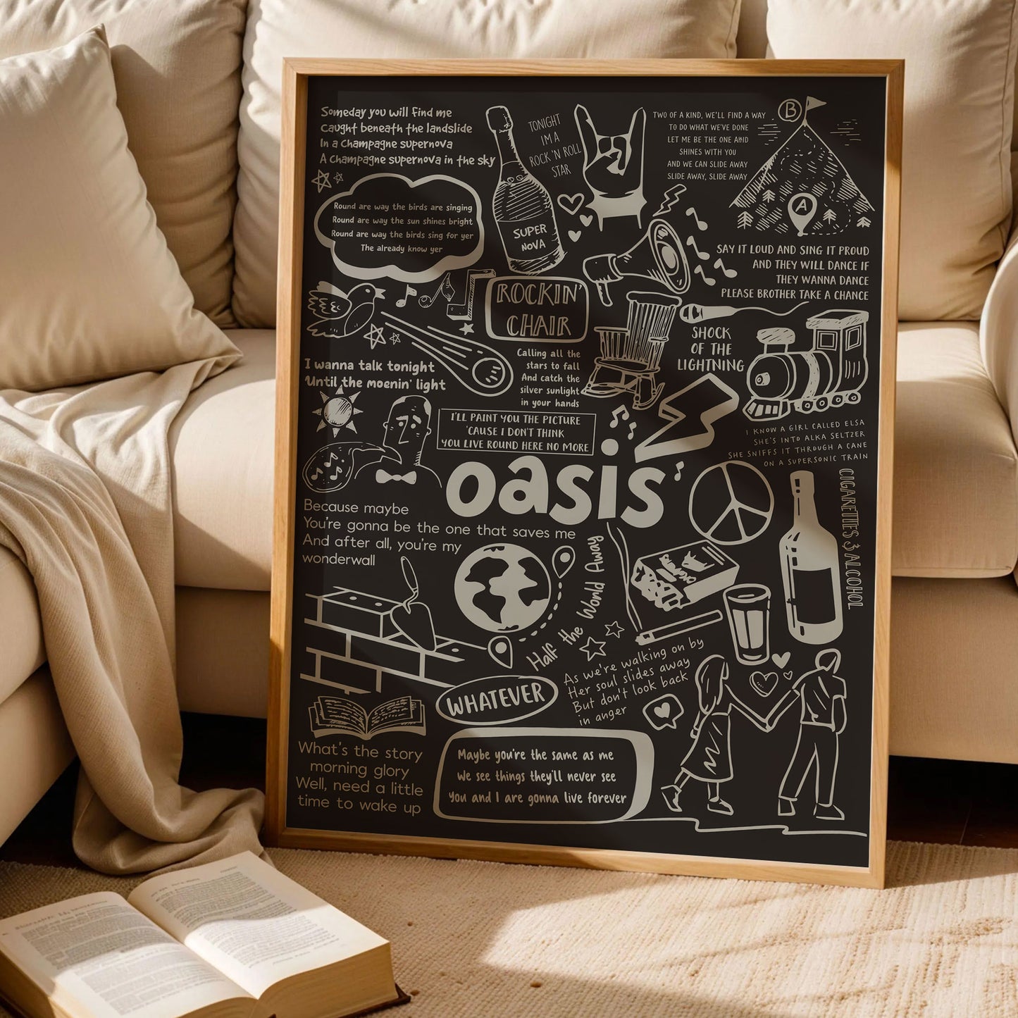 Oasis Lyric Album Print
