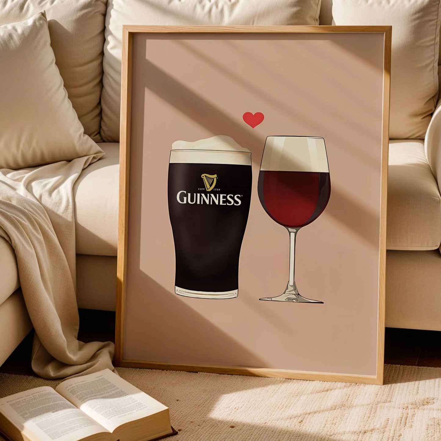 Funny Guinness Rose Wine Print