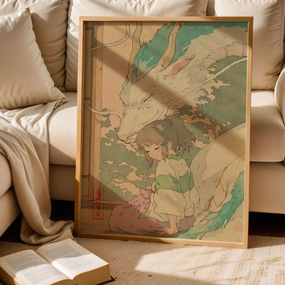 Chihiro Ogino and Haku from Spirited Away Poster