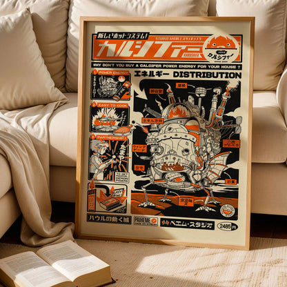 Calcifer Studio Ghibli Poster