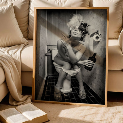 Lady on the Toilet Poster