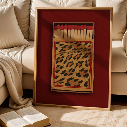 Retro Leopard Matchbox Printable Wall Art