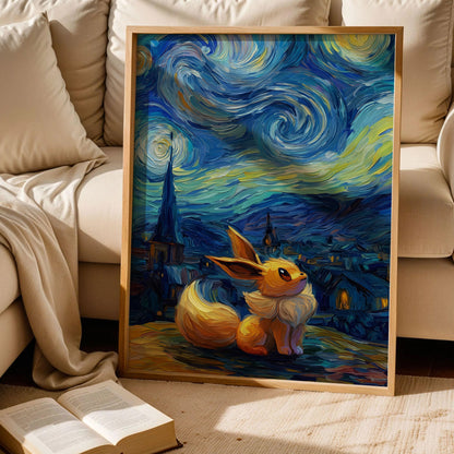 Eevee The Starry Night Poster