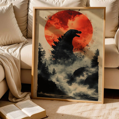 Vintage Godzilla Sci-Fi Movie Poster