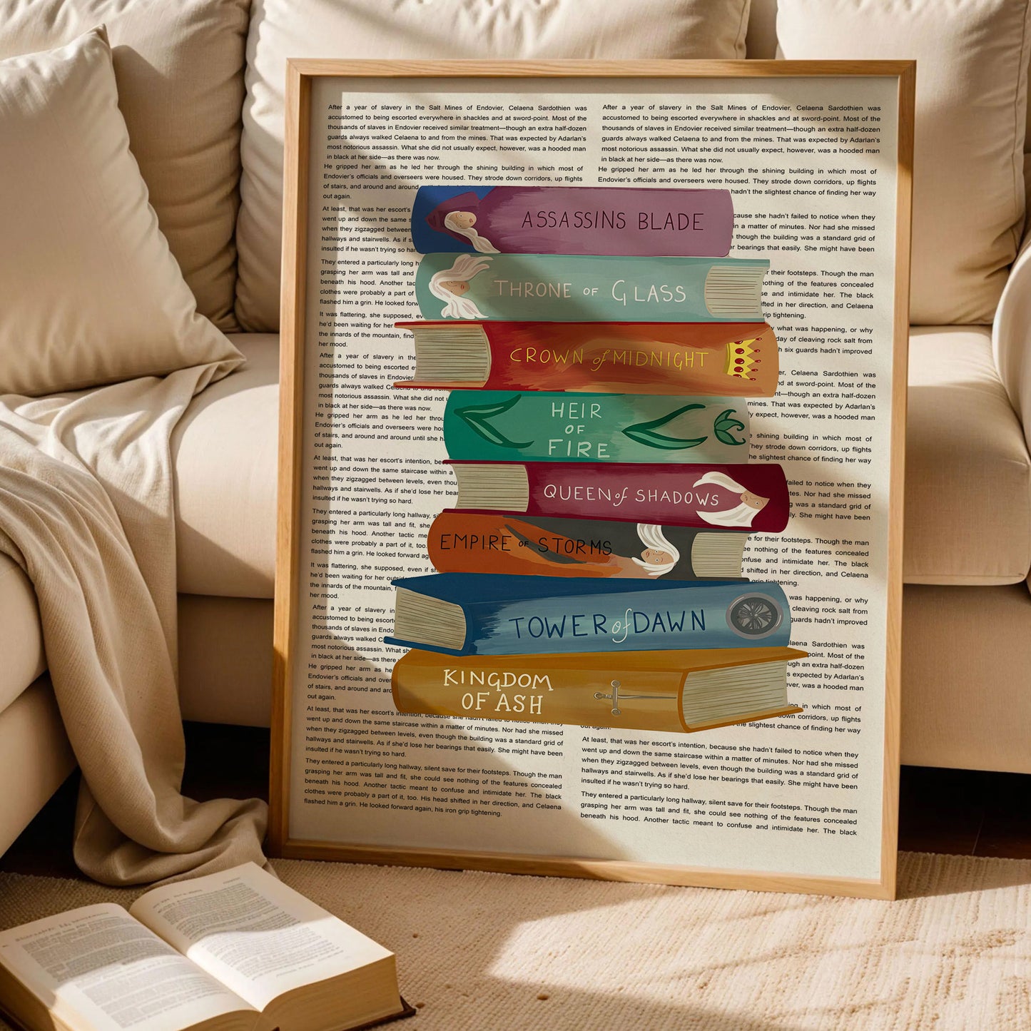 Throne of Glass Book Stack Art Print