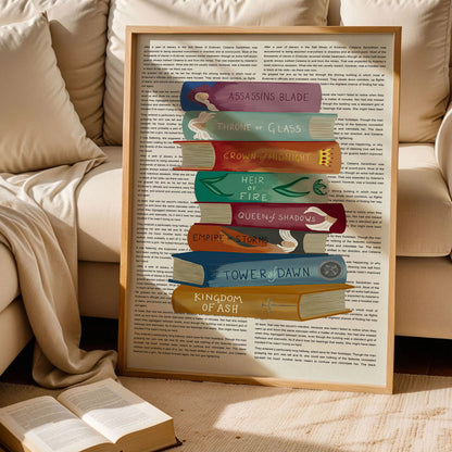 Throne of Glass Book Stack Art Print