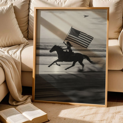 Black and White Western Cowboy Poster