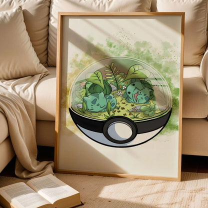 Bulbasaur Greenhouse Lazy Day Poster