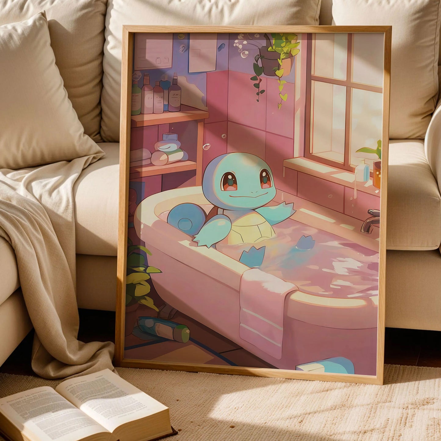 Squirtle Pokemon Bath Poster