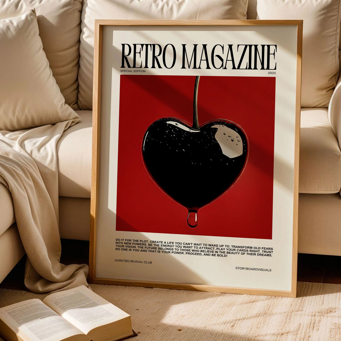 Retro Magazine Cherry Wall Art