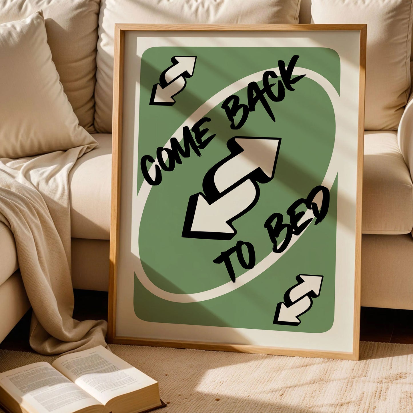 Come Back to Bed Card Poster