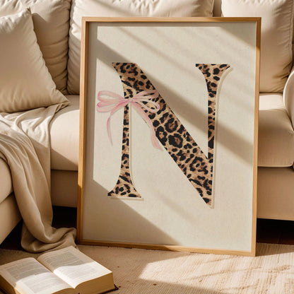 Leopard Print Letter N Poster