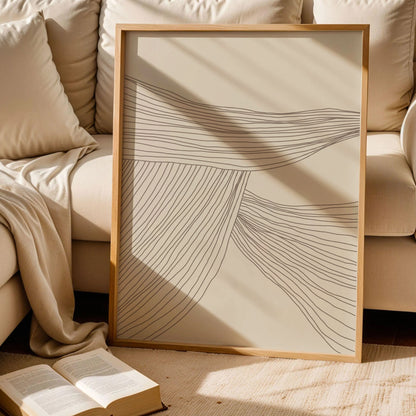Beige Lines I Poster