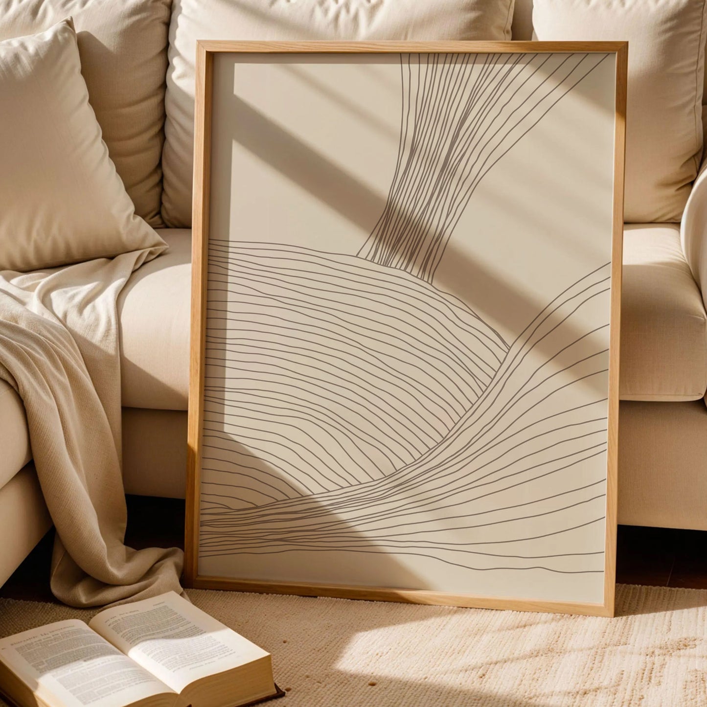 Beige Lines - Gentle Rise Art Print