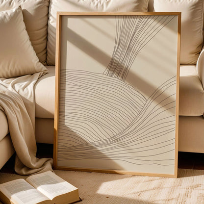 Beige Lines - Gentle Rise Art Print