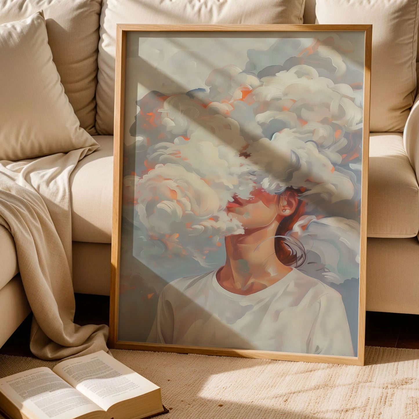 Surreal Cloud Head Print
