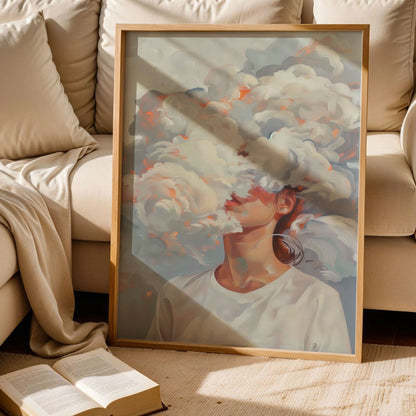 Surreal Cloud Head Print