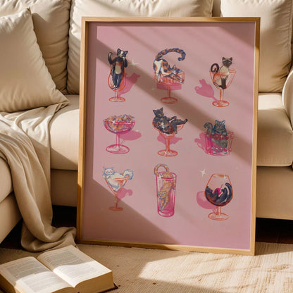 Nine Lives Cats and Cocktails Poster