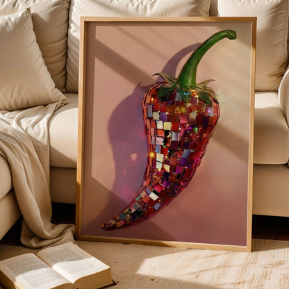 Chili Pepper Disco Ball Print