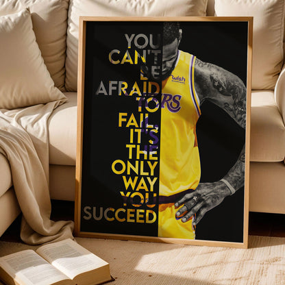 Lebron James Lakers 6 Failure Motivational Quote Poster