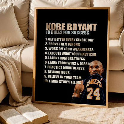 Kobe Bryant 10 Rules for Success Poster