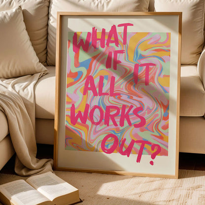 Retro What If It All Works Out Newspaper Poster