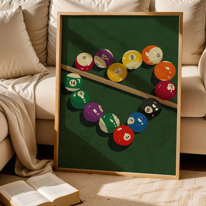 Retro Billiard Balls Poster