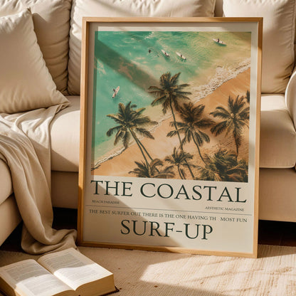 Vintage Surf-Up Newspaper Print