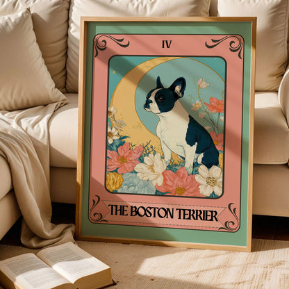 The Boston Terrier Dog Card Poster