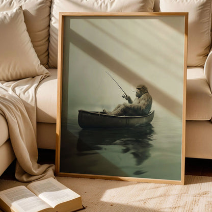 Bigfoot Fishing Wall Art